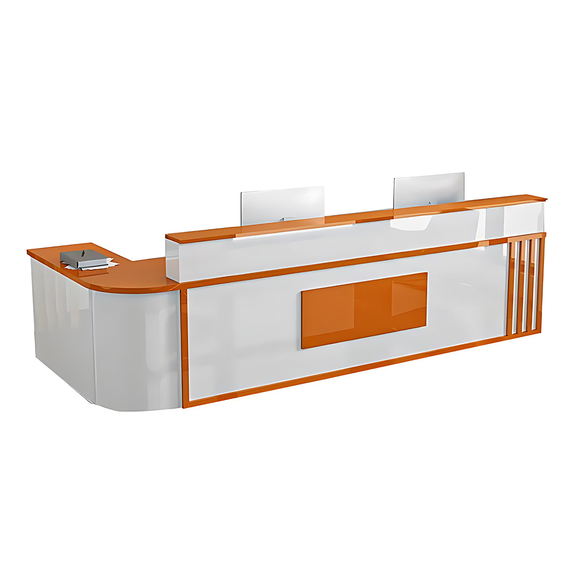 Modern Elegant Glossy Reception Desk with Corner Design