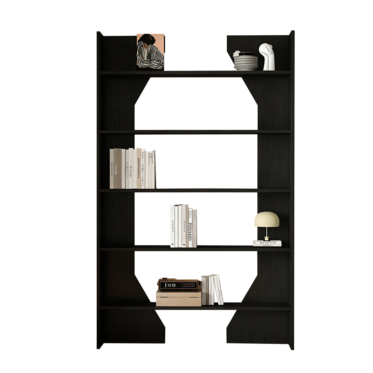 Solid Wood Bookshelf Multi-Layer Vertical Storage Eco-Friendly Durable