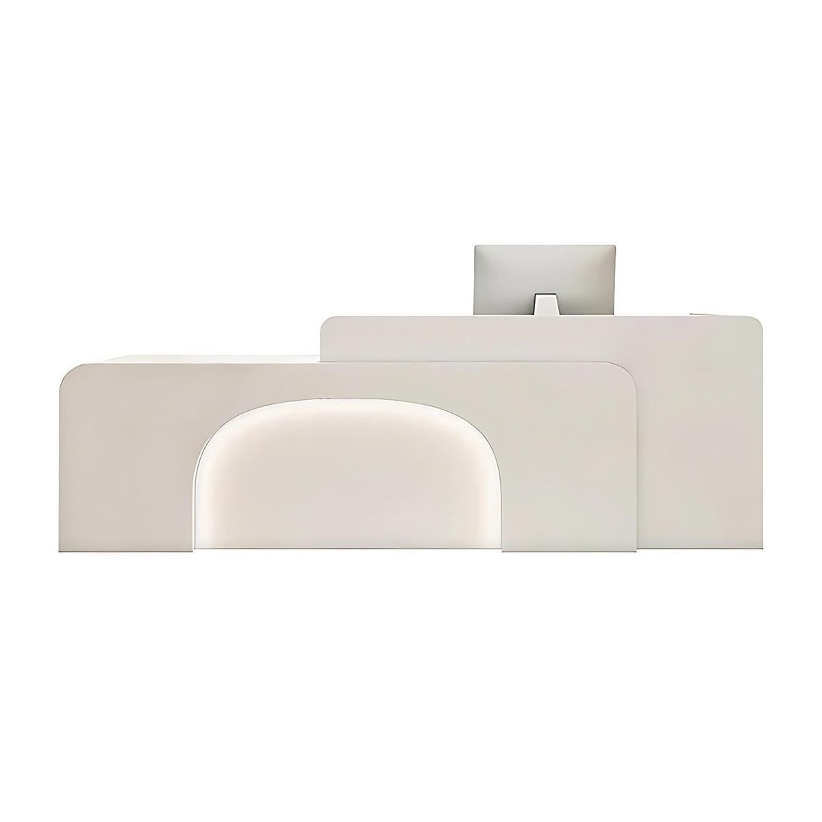 Reception Desk Minimalist Eco Friendly E1 Panel Sturdy Rounded Edge