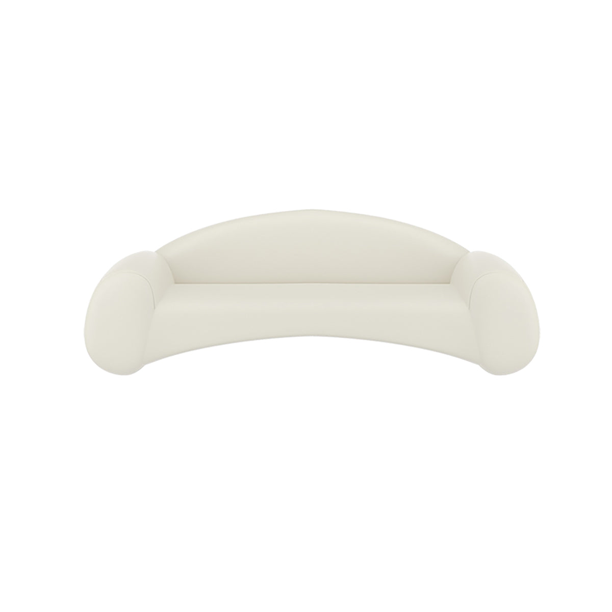 Modern Italian White Sofa with Plush Backrest and Oversized Armrests
