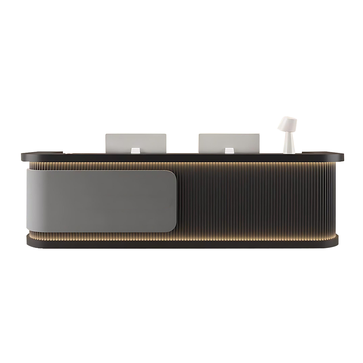Luxury Reception Desk E1 MDF Eco-Friendly Storage Drawers Keyboard Tray