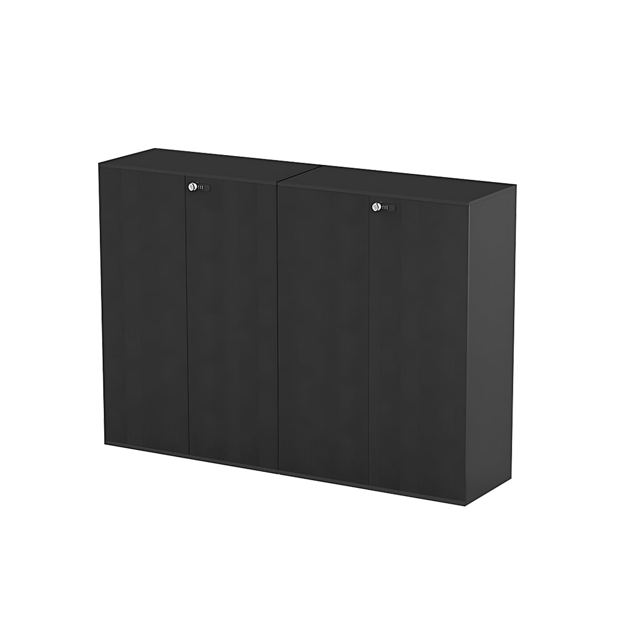 Large Black Storage Cabinet Eco Friendly with Wood Grain Finish