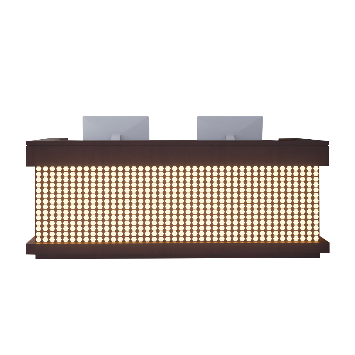 Stylish Vintage Reception Desk with Keyboard Tray for Offices and Lobbies