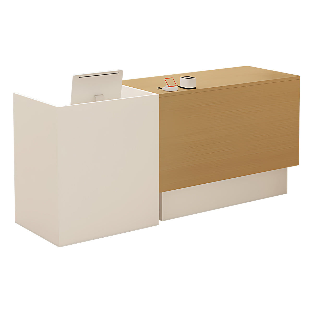 Minimalist Modern Reception Desk with Thickened Desktop and Sturdy Construction