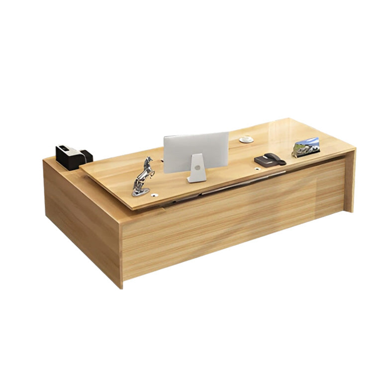 L-Shaped Executive Desk with Cabinets
