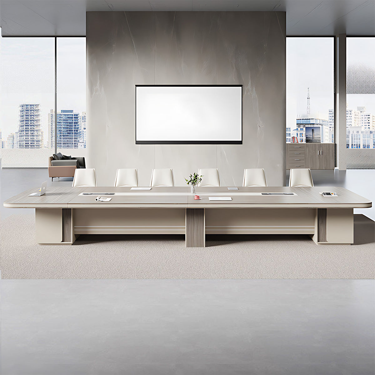 Conference Table, front and side view, for meeting room or boardroom, modern boardroom furniture