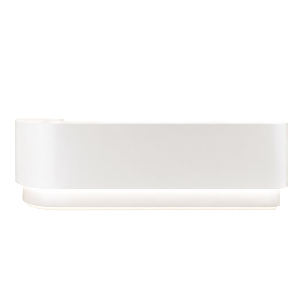 Modern Curved Reception Desk with LED Lighting, Locking Drawers, and Privacy Panel
