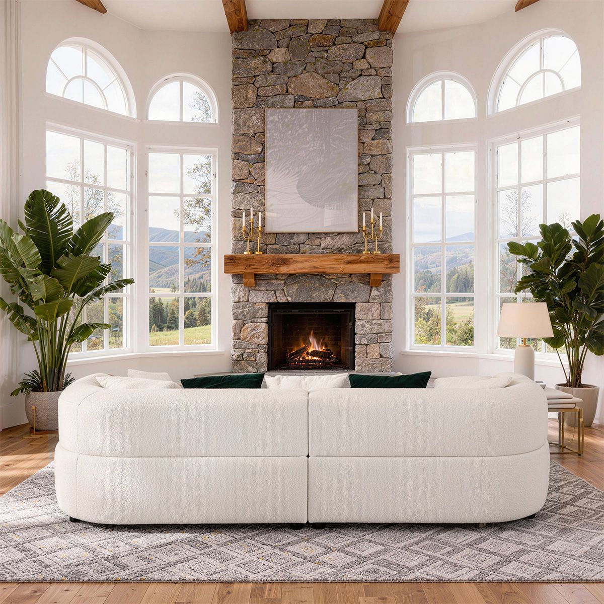 Minimalist Backrest Sofa with Thick Cushions for Cozy Living Rooms（Stock Items）