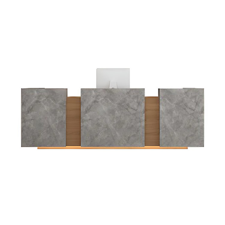 Marble Pattern Reception Desk Efficient Storage Easy Maintenance Durable Design