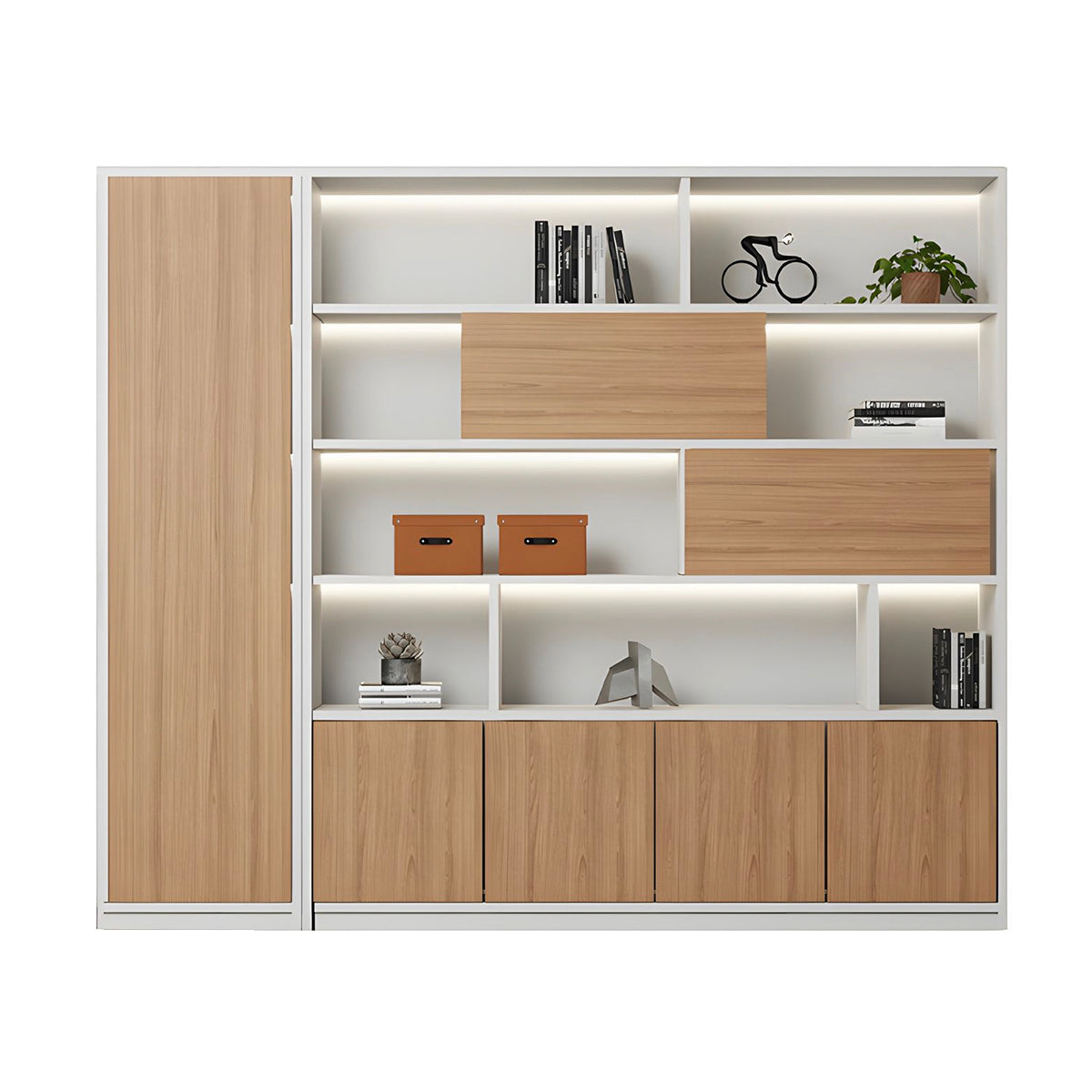 High-Capacity Storage Cabinet with Moisture-Resistant Base for Office