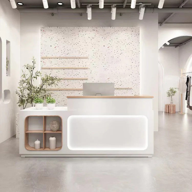 Customizable Corner Reception Desk With Light