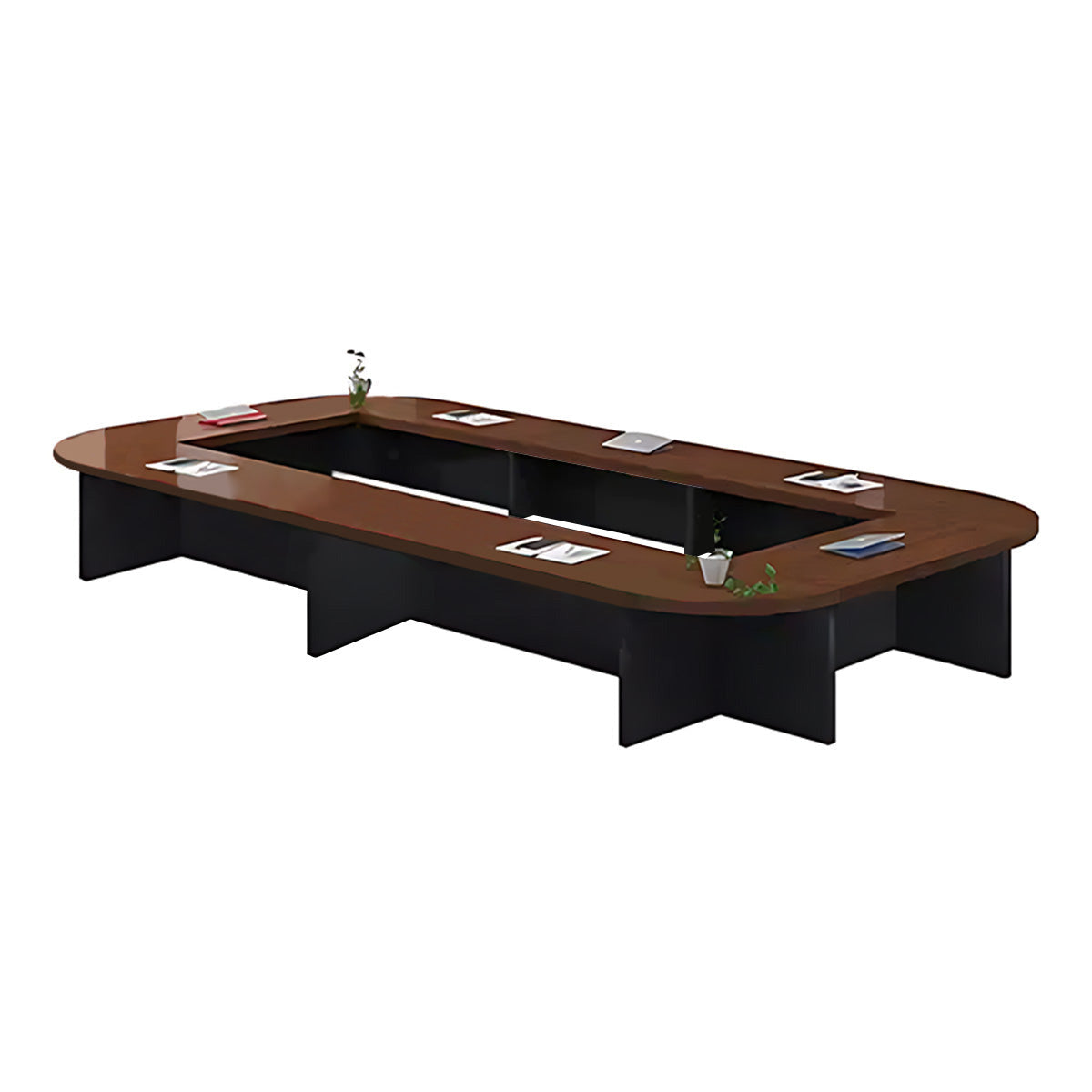 U-Shaped Conference Table 94–299 in Wide (8–25 ft) for 6–24 People with Built-In Power Outlets