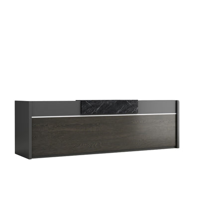 Rectangular Reception Desk in Black Oak Color