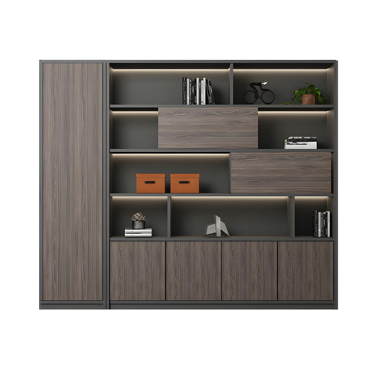 High-Capacity Storage Cabinet with Moisture-Resistant Base for Office