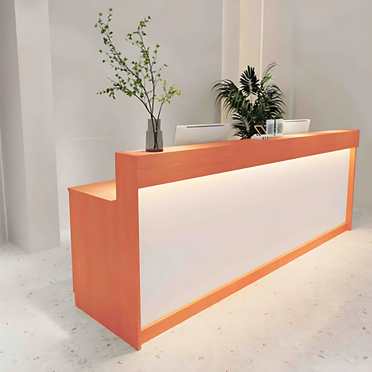 Reception Desk with Light Counter Table with Keyboard Tray and Draw（East Coast）