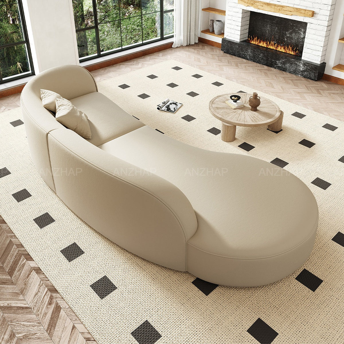 Luxury Creamy White Sofa for Living Room & Lounge（Stock Items）