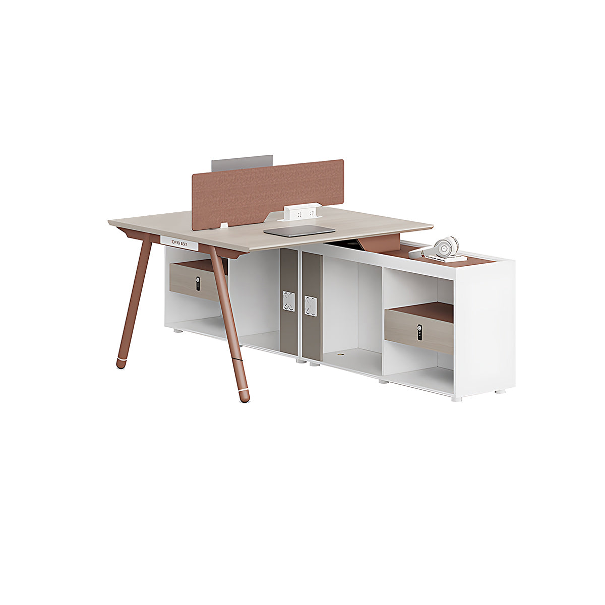 Stylish and Practical Office Staff Desk with Privacy Panel