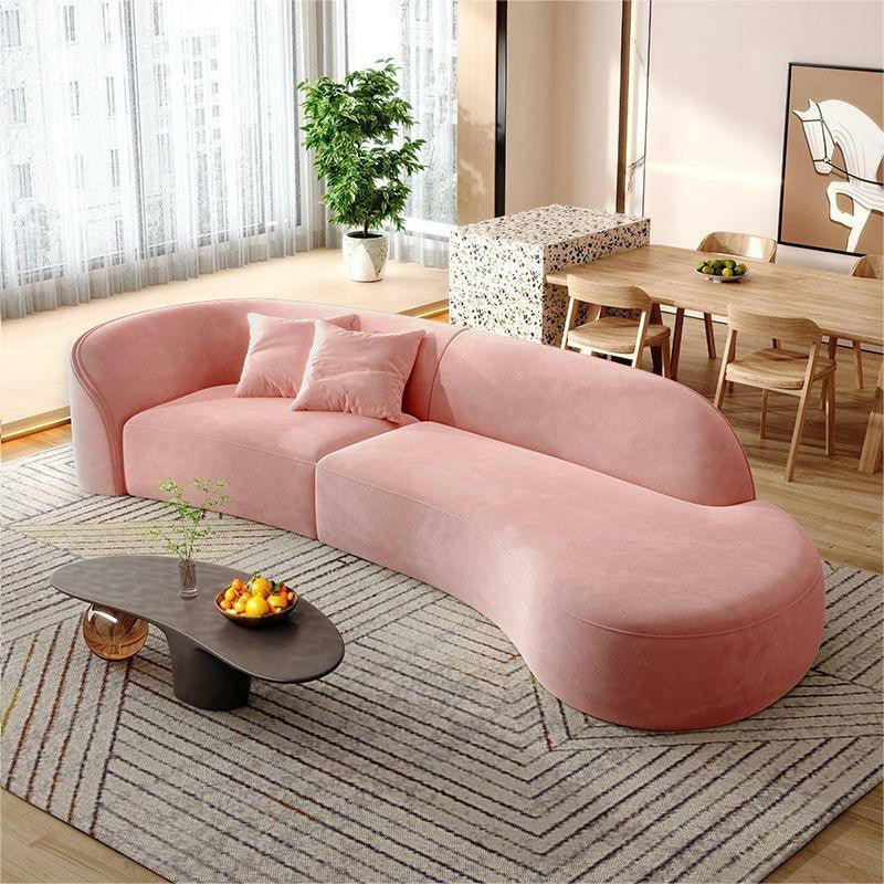 Simple Modern Curved Fabric Sofa