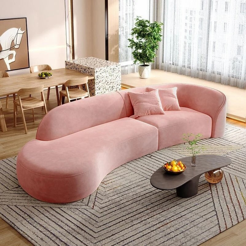 Simple Modern Curved Fabric Sofa