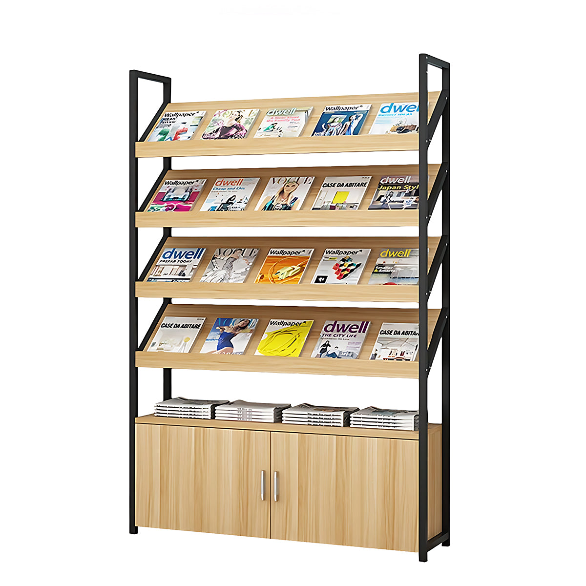 Fashionable Multi-Functional Bookshelf with Sturdy Frame and Large Storage Capacity