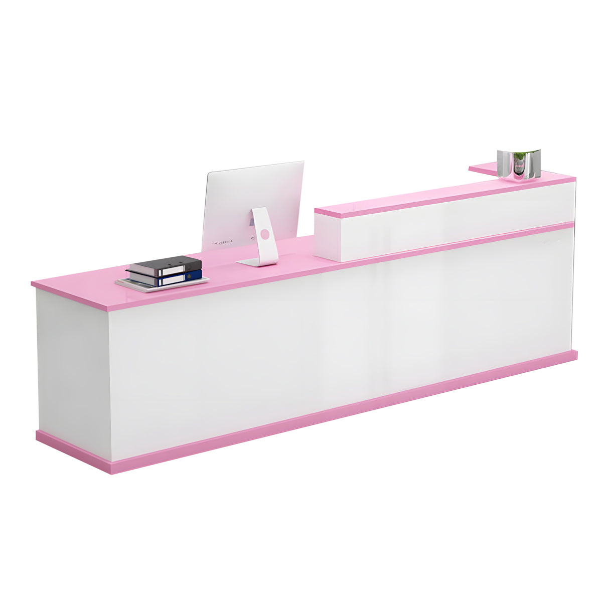 Minimalist Modern Functional Reception Desk with Thick Tabletop