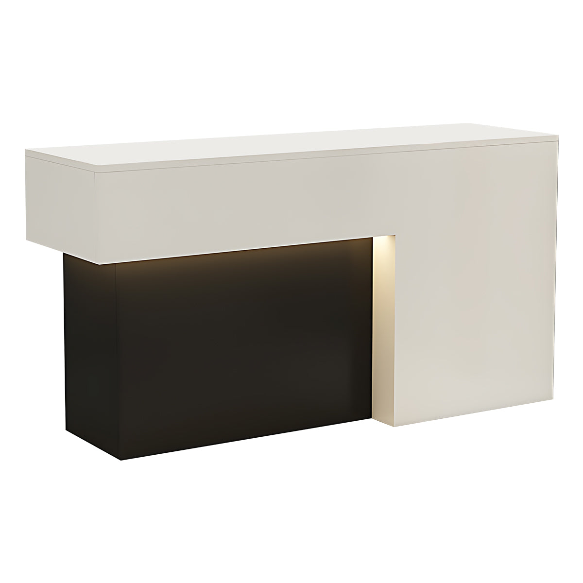 High-End Modern Reception Desk with Elegant LED Lighting and Thickened Desktop
