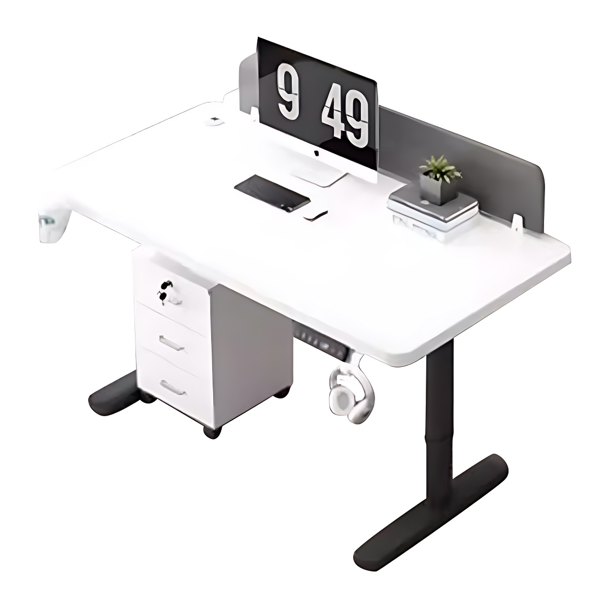 Premium Smart Height Adjustable Desk with Sturdy Steel Frame and Privacy Panel