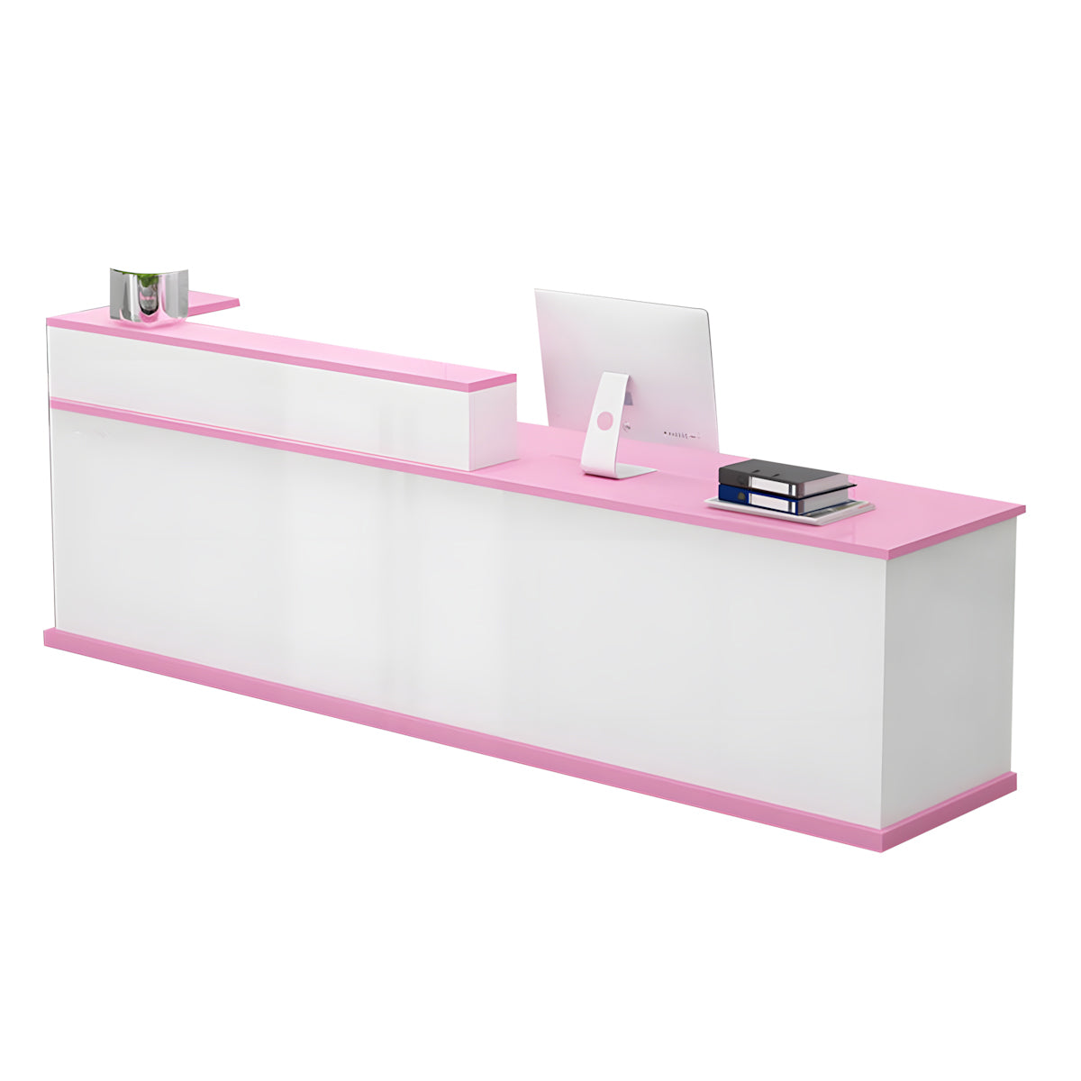 Minimalist Modern Functional Reception Desk with Thick Tabletop