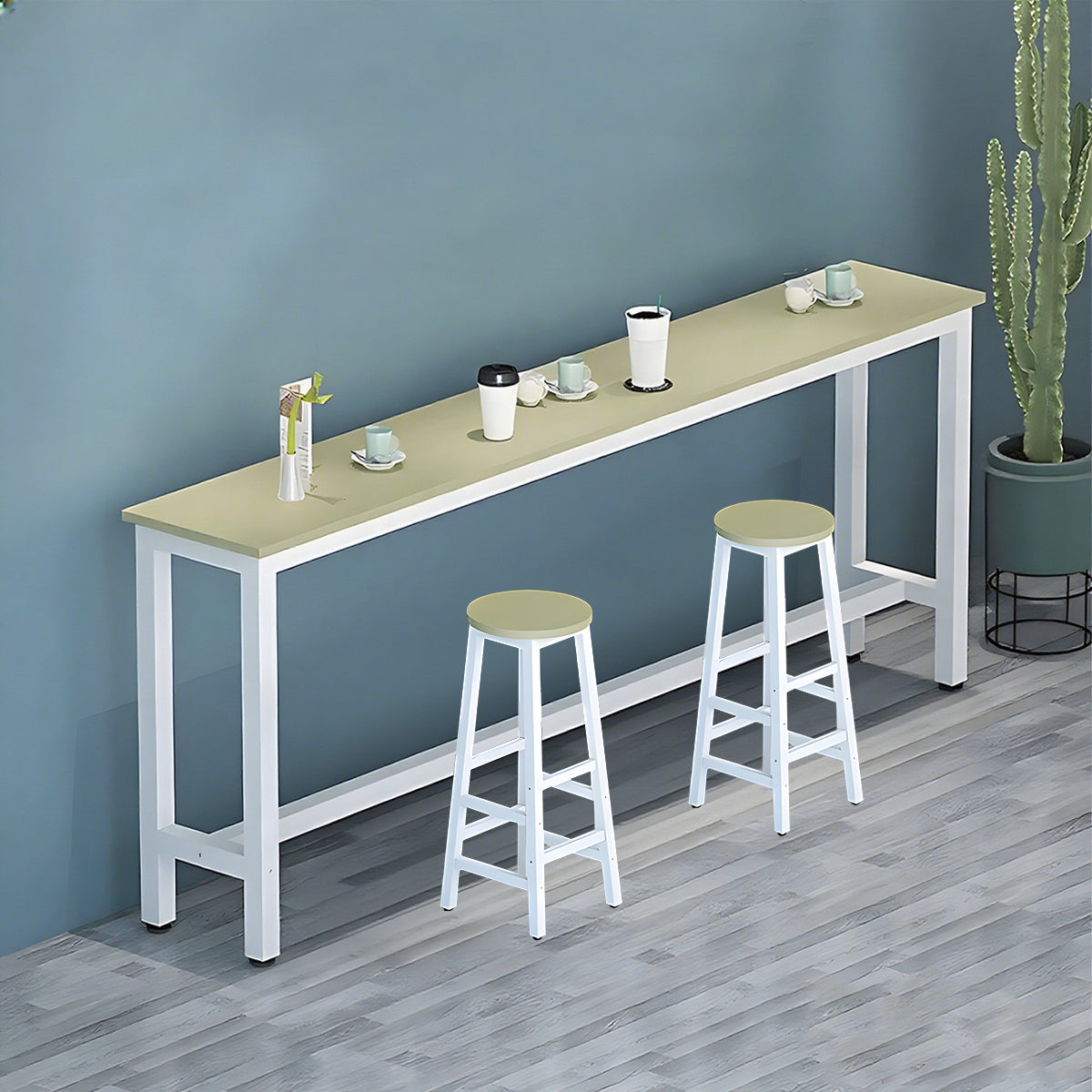 Solid Wood Bar Table Narrow Long Bar Top Table