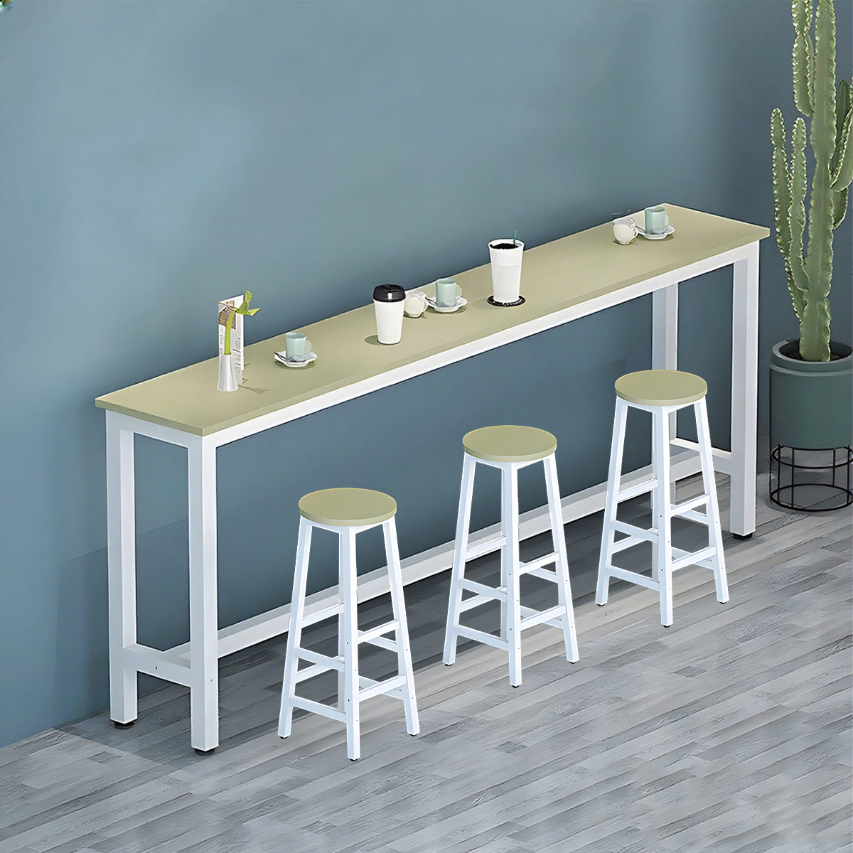 Solid Wood Bar Table Narrow Long Bar Top Table