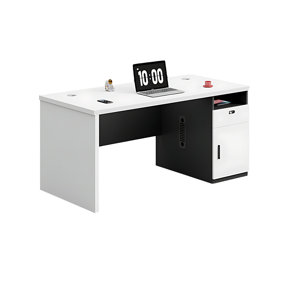 Streamlined Office Desk with Built-In CPU Slot for Home and Office