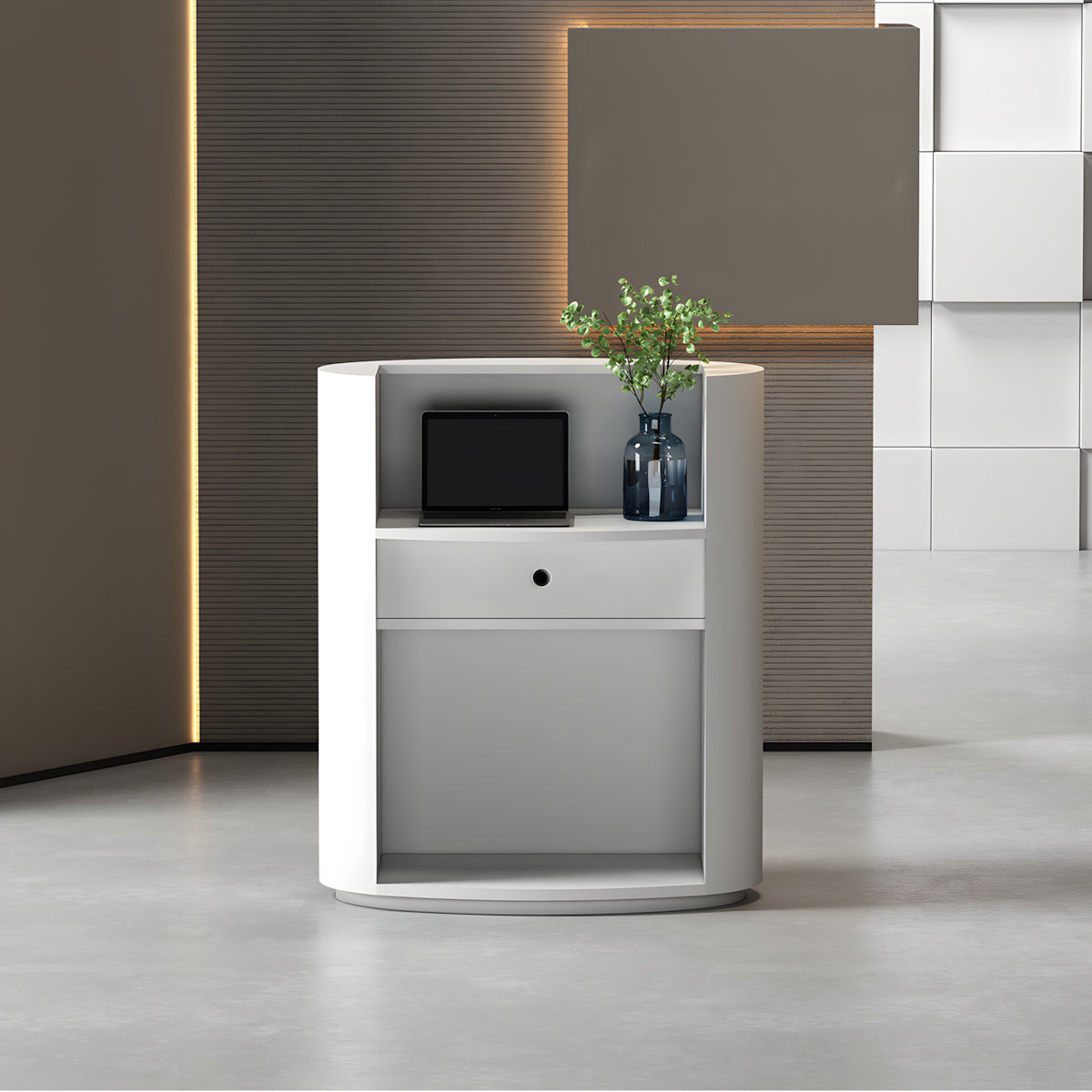 Minimalist Small Reception Desk with Storage Drawer for Clothing Stores（Stock Items）
