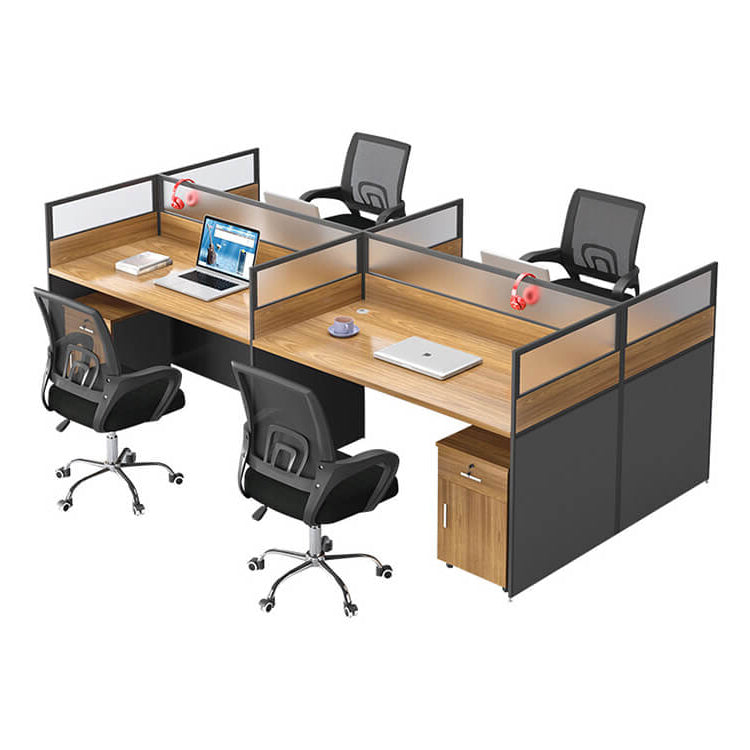 Simple Office Desk and Chair Set with Acrylic Screen