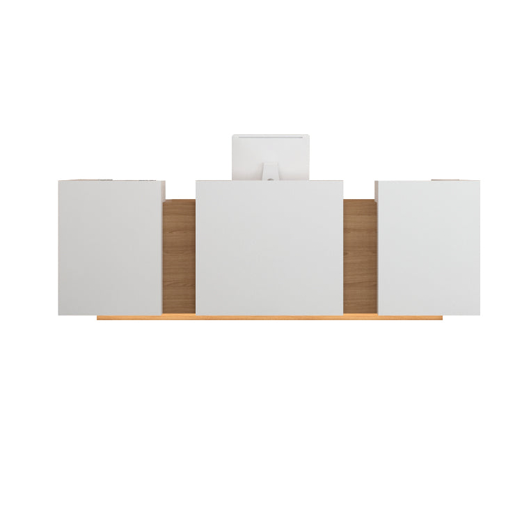 Marble Pattern Reception Desk Efficient Storage Easy Maintenance Durable Design