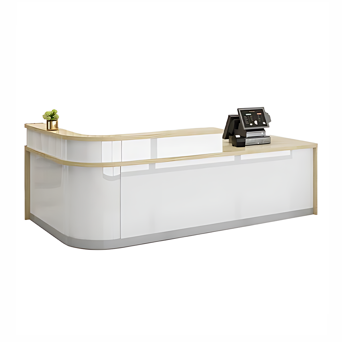 Rectangular Laminate Reception Desk with Filing Cabinet