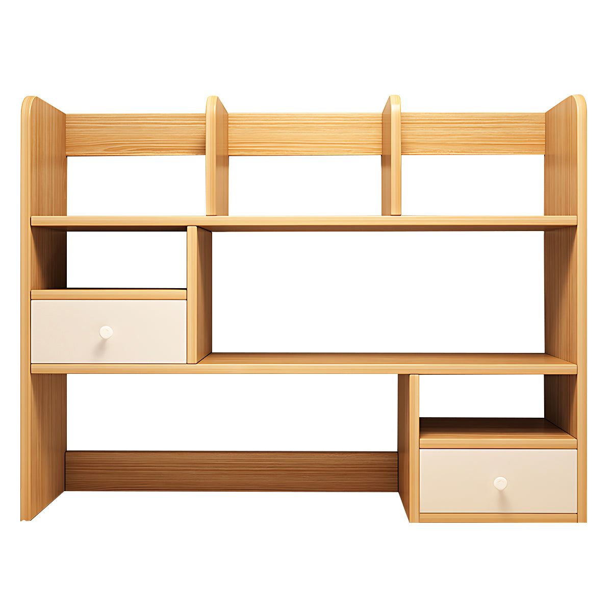 Modern Minimalist Engineered Wood Bookshelf with Open and Closed Storage