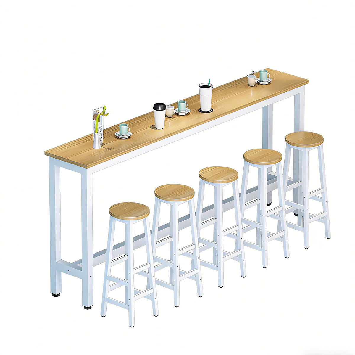 Solid Wood Bar Table Narrow Long Bar Top Table
