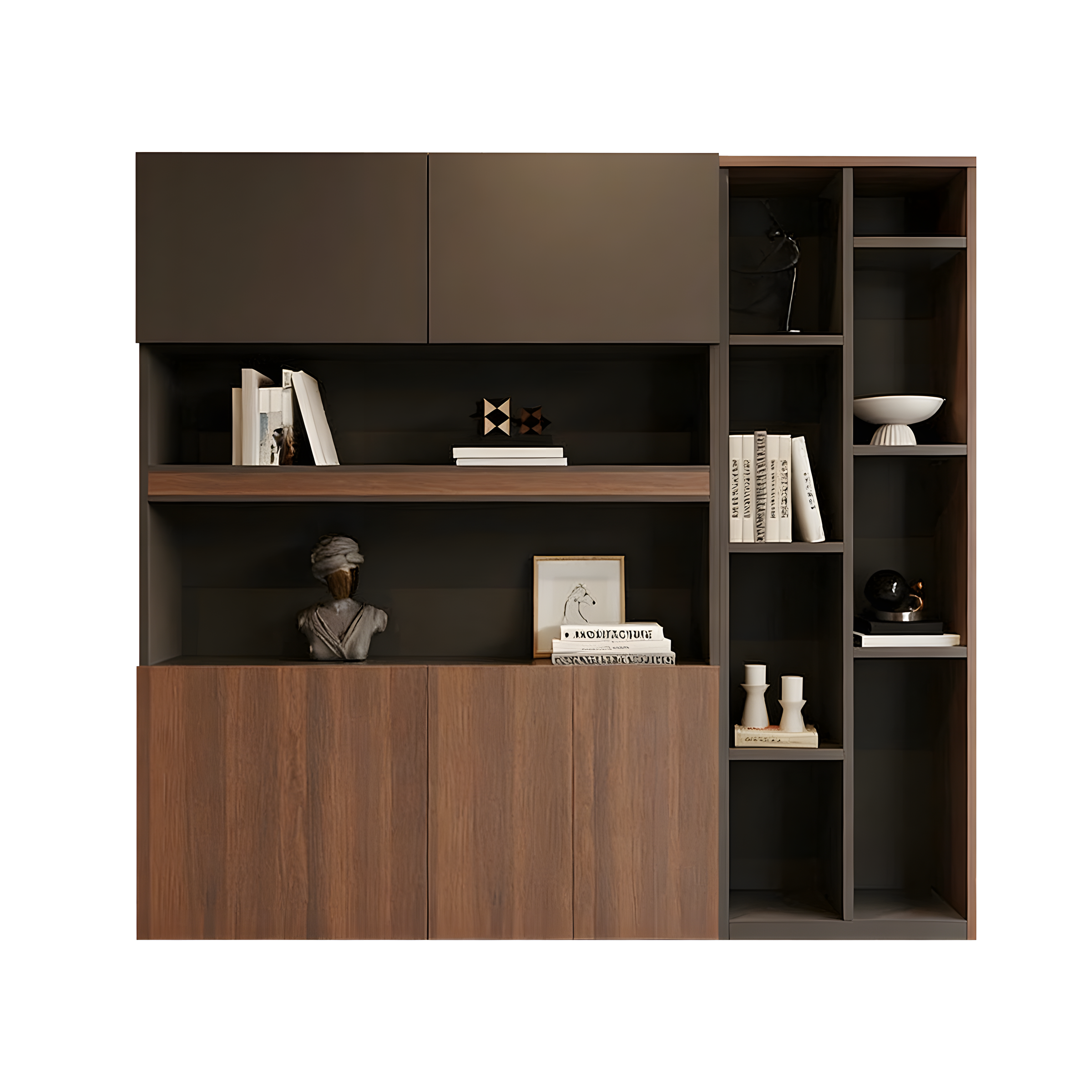 Sleek Executive Desk with Built-In Outlets & Double-Layer Storage