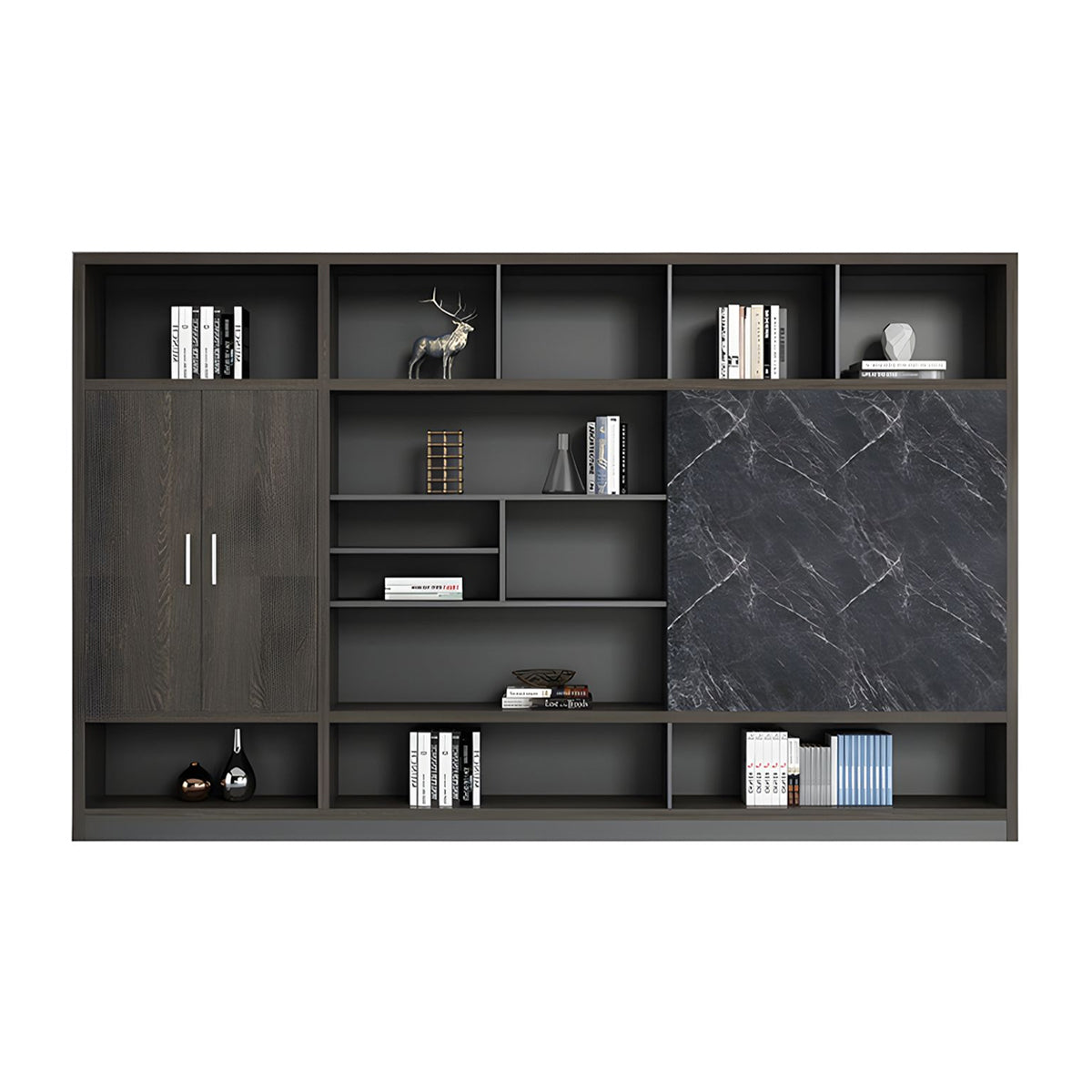 Stylish Storage Cabinet with Push-to-Open Compartments for Office