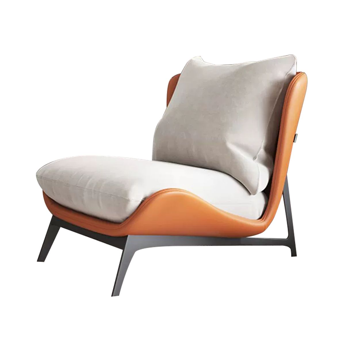 Italian-Style Accent Chair with Metal Legs
