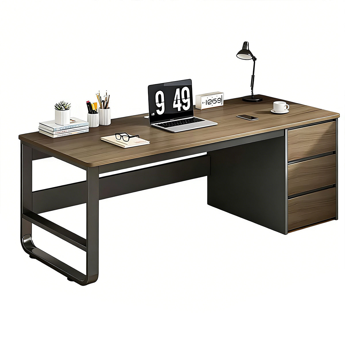 Modular Workstations & Desks-1, Dark Walnut 1-Seater L47" × W20" × H29", Dark Walnut finish, for office workstation, ergonomic office furniture