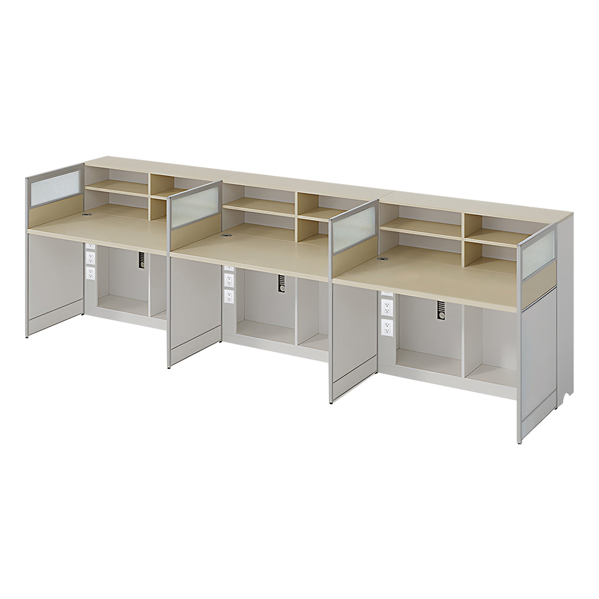 Stylish Ergonomic Office Desk with Semi-Transparent Partition Screen