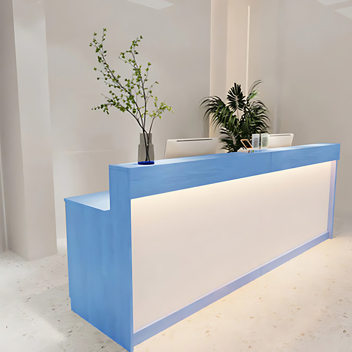 Reception Desk with Light Counter Table with Keyboard Tray and Draw（East Coast）