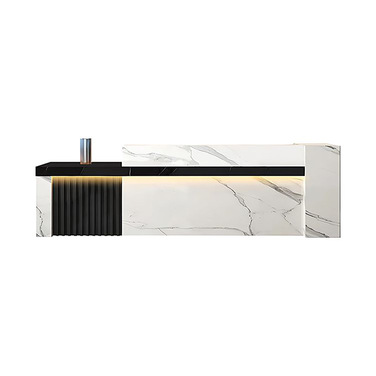 Modern Luxury Reception Desk with Counter and Integrated LED Accent Lighting