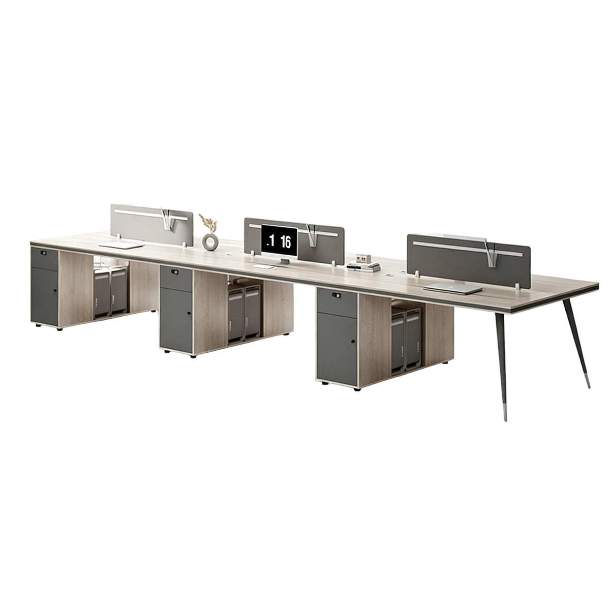 Thickened Desktop, Simple Office Desk and Chair Set with Screen Divider