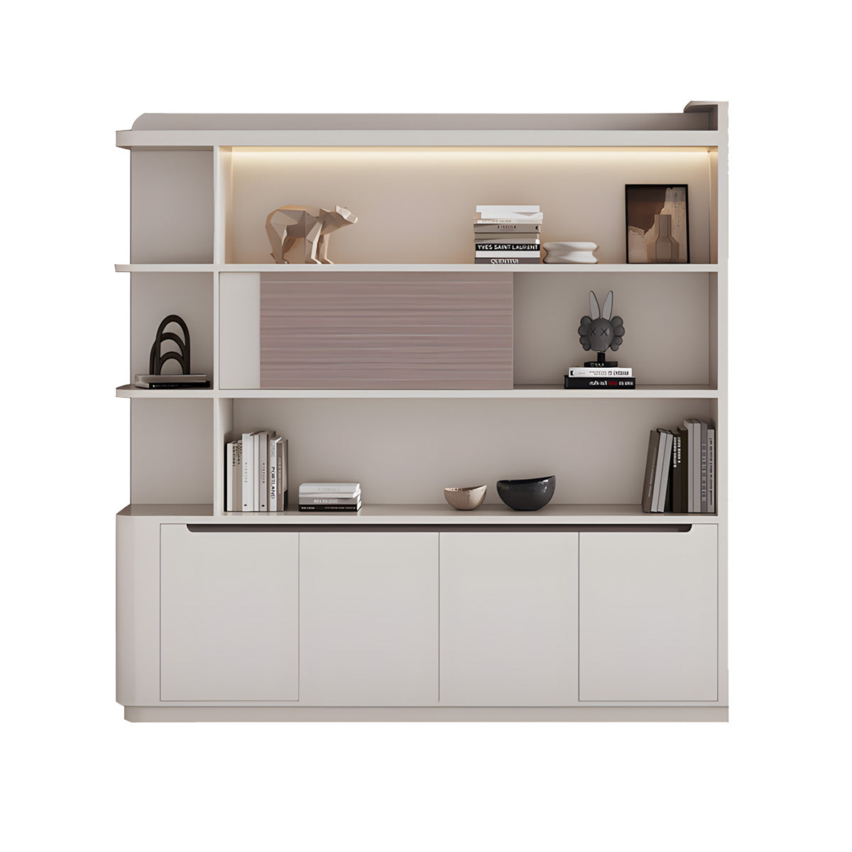 Durable Eco-Friendly Storage Cabinet with Open Shelves for Office