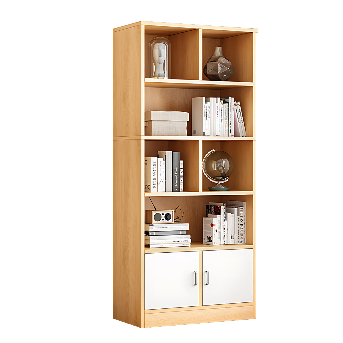 Minimalist Wooden Floor-Standing Bookshelf with Open Storage