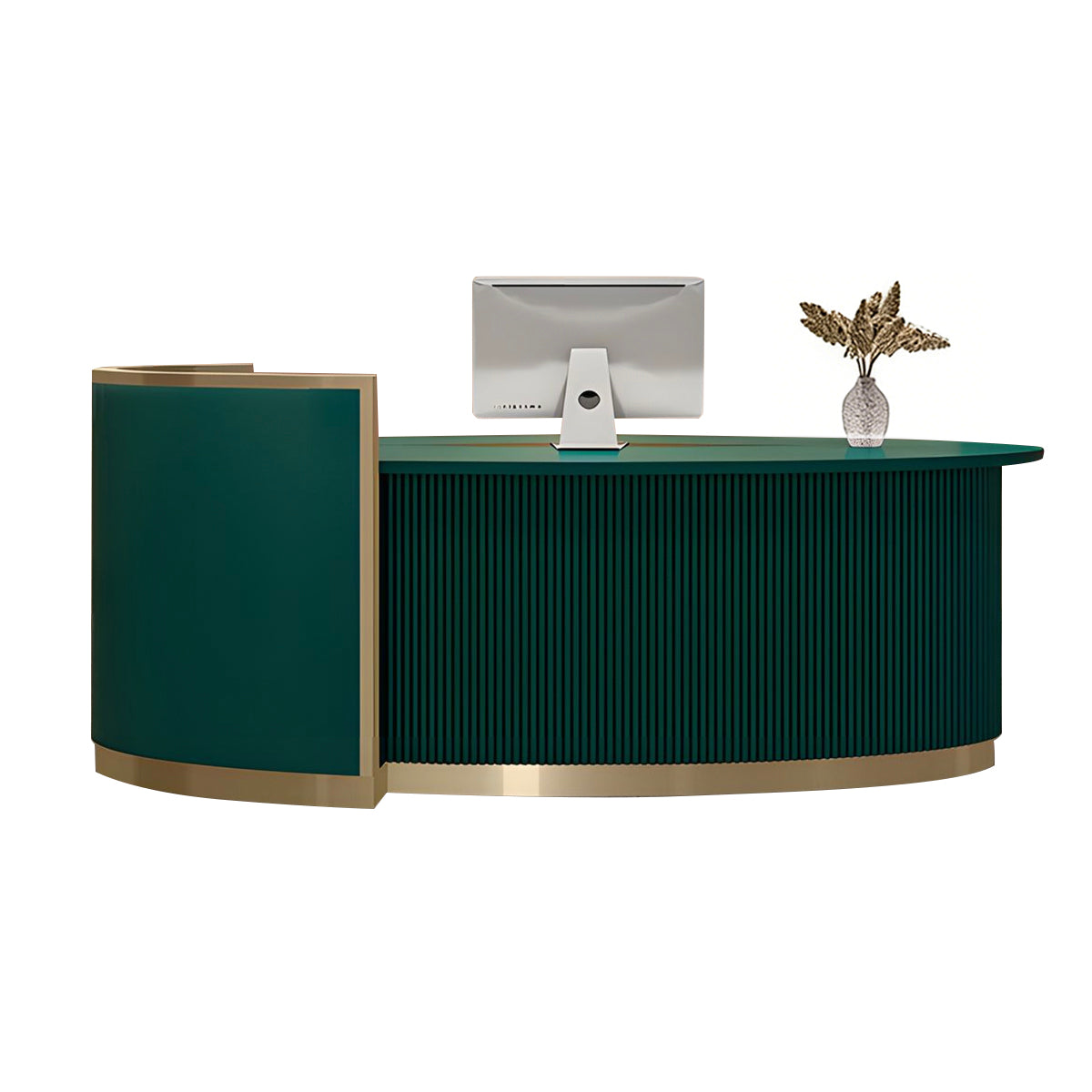 Refined Curved Reception Desk for Offices and Hotel Lobbies