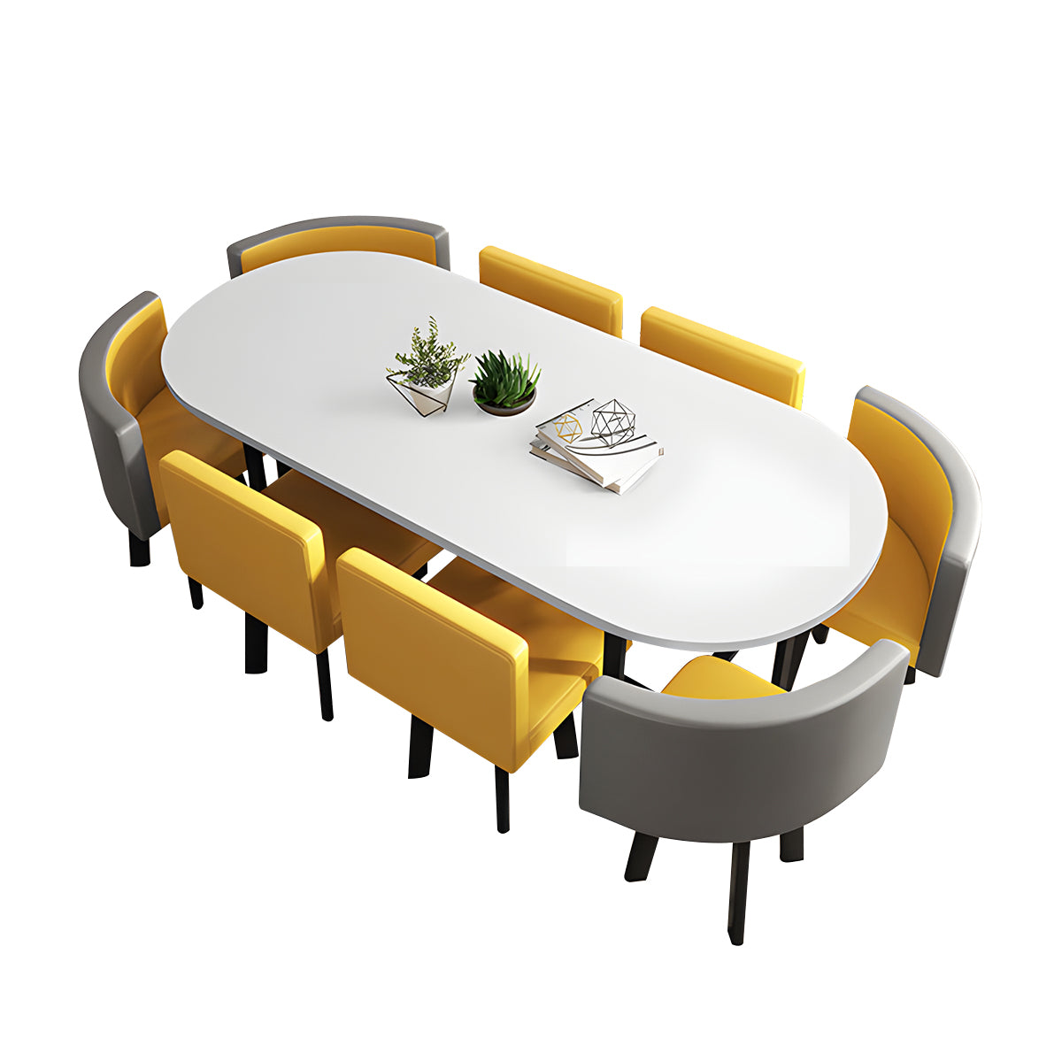 Oval White Conference Table Simple Modern
