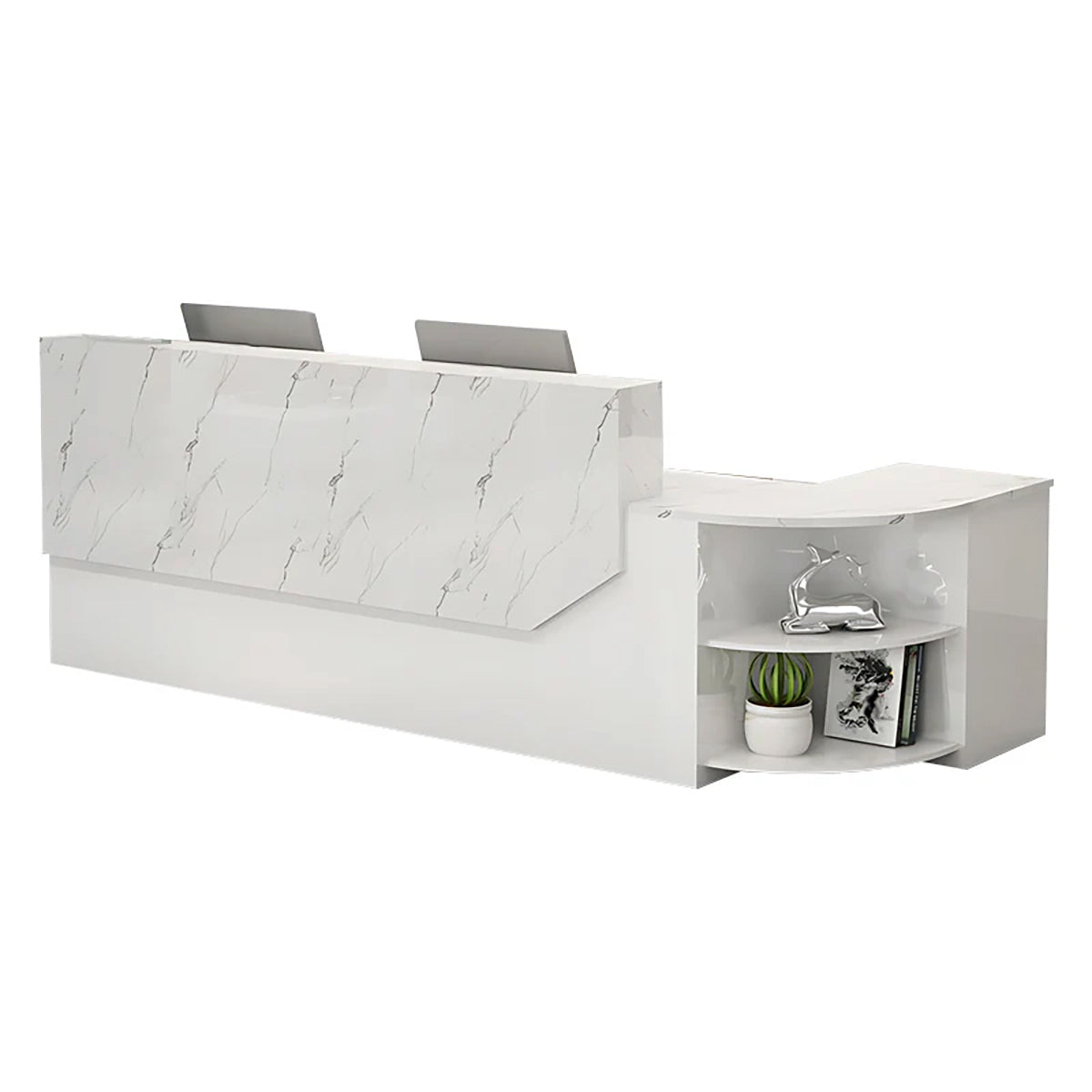 Alt Reception Modern Minimalist L-Shaped Reception Desk 55–126 in Wide with Lockable ...
